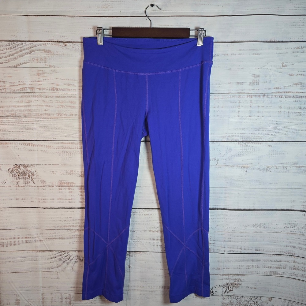 PrAna Purple Cropped Yoga‎ Leggings Athletic Workout Pants Size Large